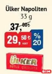 ÜLKER NAPOLİTEN SÜTLÜ ÇİKOLATA 33 G
